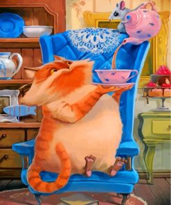 Fat Cat Tea Time Paint By Numbers