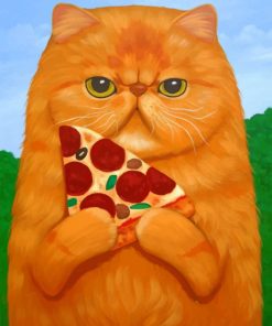 Fat Cat and Pizza Fun Paint By Numbers