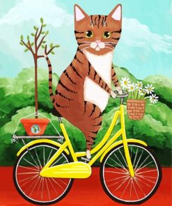 Whimsical Cat Bicycle Paint By Numbers