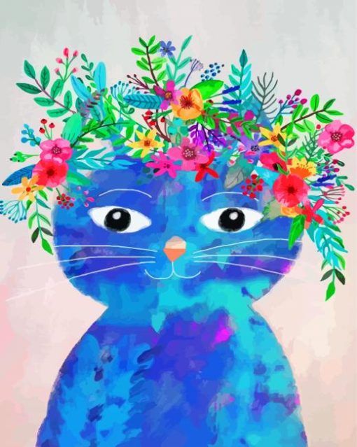 Cat-With-Flowers-paint-by-number