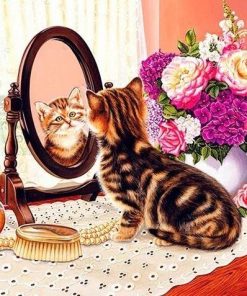 Cat Mirror Reflection Paint By Numbers
