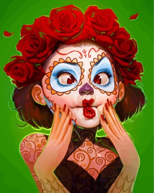 Catrina-Sugar-Skull-paint-by-numbers