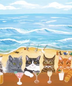 Beach Cats Paint By Numbers