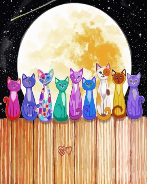 Cats-In-Full-Moon-paint-by-numbers