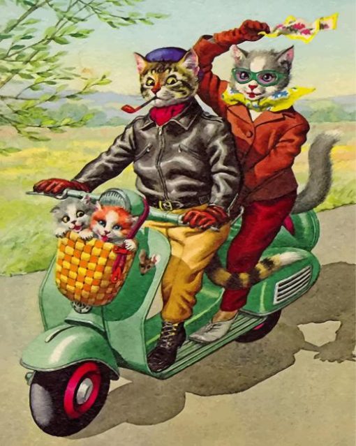 Cats-On-Motorcycle-paint-by-number