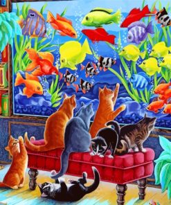 Golden Tropical Cats Paint By Numbers