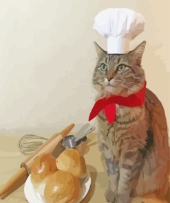 Chef Cat Fun Art Paint By Numbers