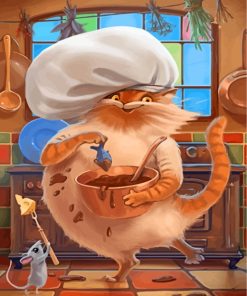 Chef Cat Cooking Paint By Numbers