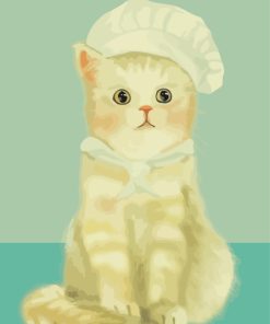 Chef Cat Cartoon Paint By Numbers