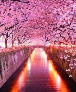 Japanese Cherry Blossom Scenery Paint By Numbers
