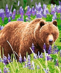 Bear in Lavender Paint By Numbers