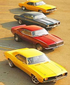 Chevrolet Camaro Yellow Muscle Car Paint By Numbers