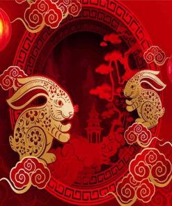 Year Of The Rabbit Inspired Paint By Numbers
