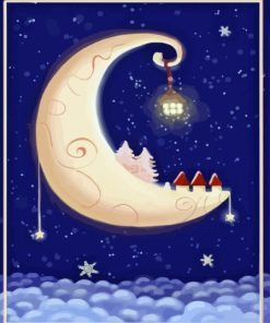 Christmas Crescent Moon Paint By Numbers