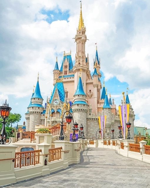 Cinderella-home-castle-adult-paint-by-numbers