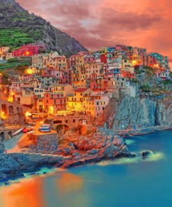 Manarola Italy Scene Paint By Numbers