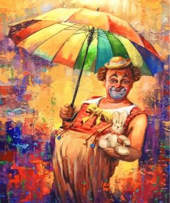 Clown Umbrella Adventure Paint By Numbers
