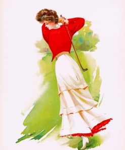 Classic Woman Golfer Art Kit Paint By Numbers