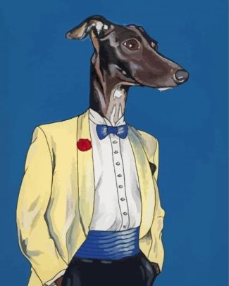 Greyhound Dog in Uniform Paint By Numbers