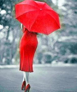 Elegant Lady in Red Paint By Numbers