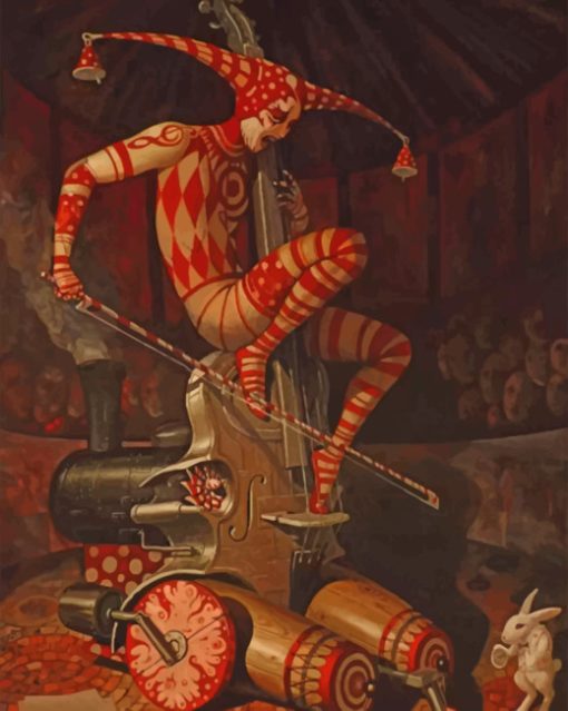 Clown-Playing-Violin-paint-by-number