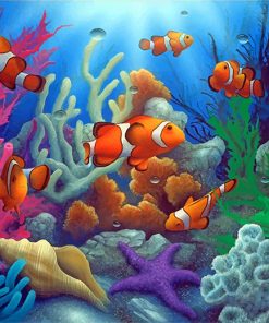 Clownfish Coral Reef Paint By Numbers