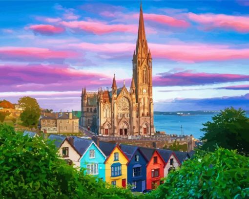 Cobh-Ireland-sunset-paint-by-numbers
