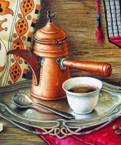 Vintage Coffee Pot and Cup Paint By Numbers