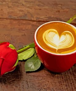 Coffee Rose Delight Paint By Numbers