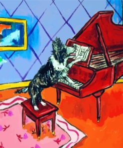 Collie Dog Piano Play Paint By Numbers