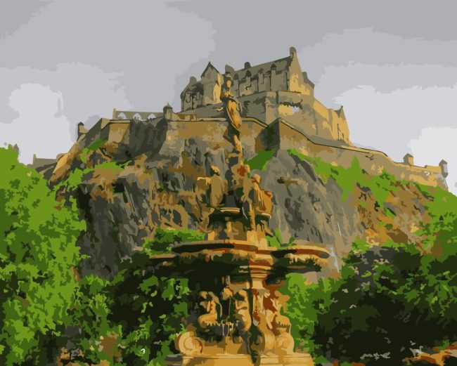 Edinburgh Castle Scenic Views Paint By Numbers