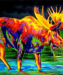 Colorful Bull Moose Paint By Numbers