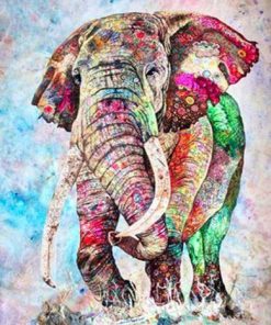 Colorful Elephant Splatter Paint By Numbers