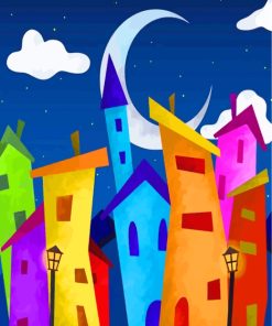 Colorful Houses Paint By Numbers
