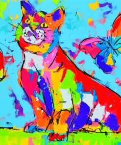 Colorful Cats and Butterflies Paint By Numbers