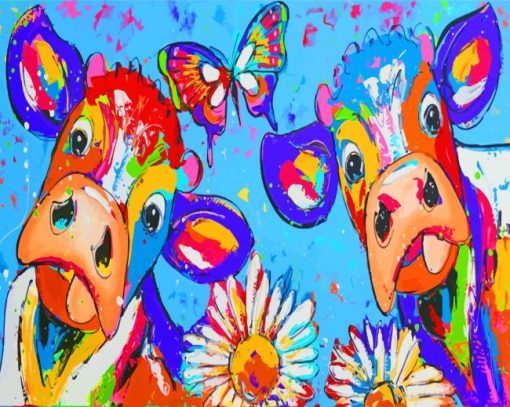 Colorful-Cows-And-Butterfly-paint-by-numbers