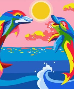 Colorful Dolphin Art Paint By Numbers