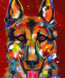 Colorful German Shepherd Paint By Numbers
