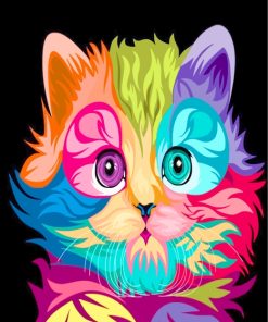 Colorful Cat Paint By Numbers