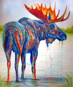 Colorful Bull Moose Paint By Numbers