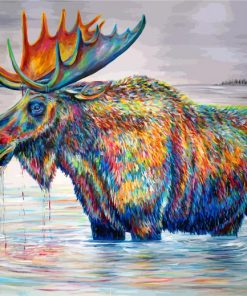 Colorful Bull Moose Paint By Numbers