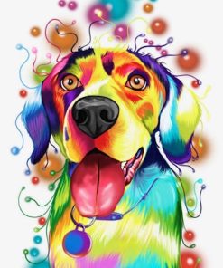Colorful Dog Rainbow Paint By Numbers