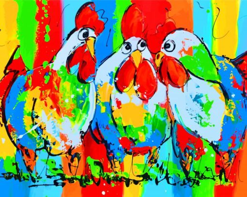 Colorful-Roosters-paint-by-numbers