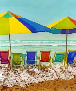 Beachside Sun Loungers Paint By Numbers