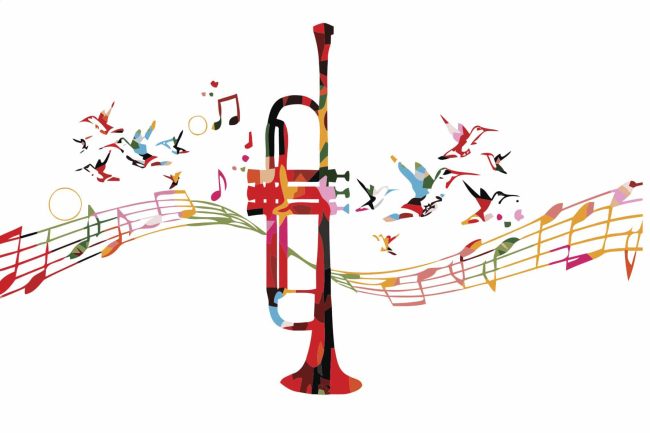 Colorful Trumpet Music Scene Paint By Numbers