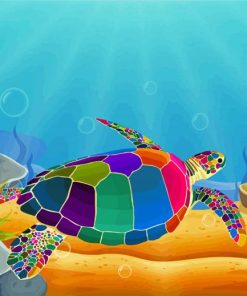 Colorful Sea Turtle Adventure Paint By Numbers