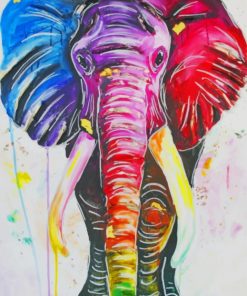 Colorful Bull Elephant Paint By Numbers