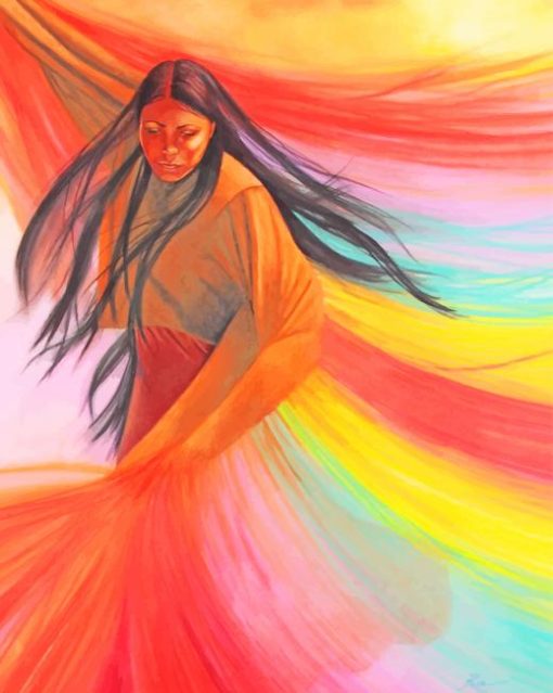 Colorful-native-Woman-art-paint-by-numbers