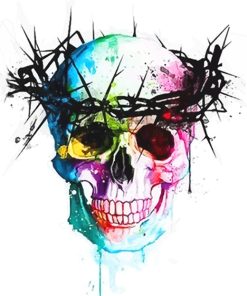 Colorful Skull Rainbow Paint By Numbers