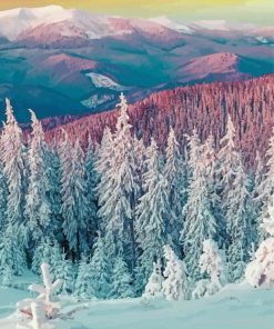 Colorful Snowy Landscape Paint By Numbers
